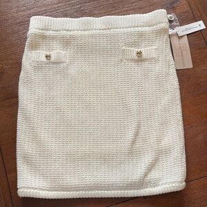 French Connection Ivory Knit Pencil Skirt